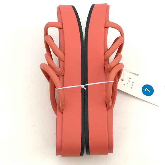 A NEW DAY Platform Heel Sandals Dory Strappy Sandals Orange Women’s Size 7 - Picture 11 of 16